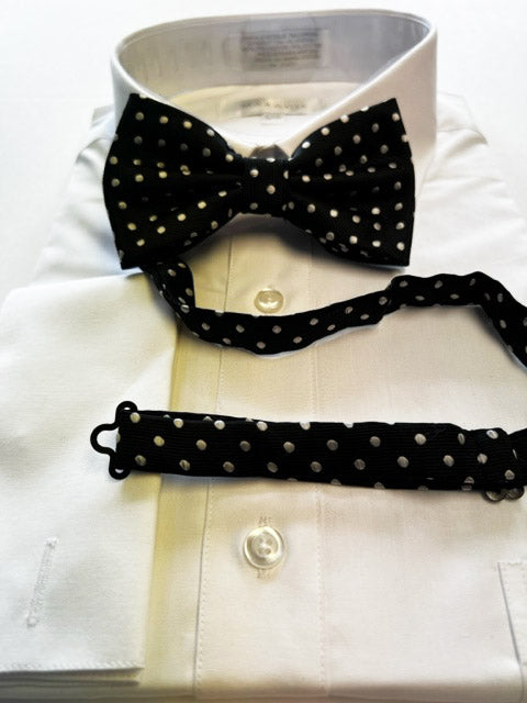 Black Bowtie w/silver micro dots