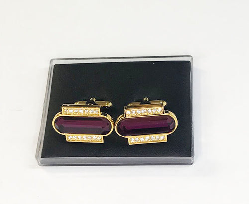 Purple and Gold Designer Cufflinks