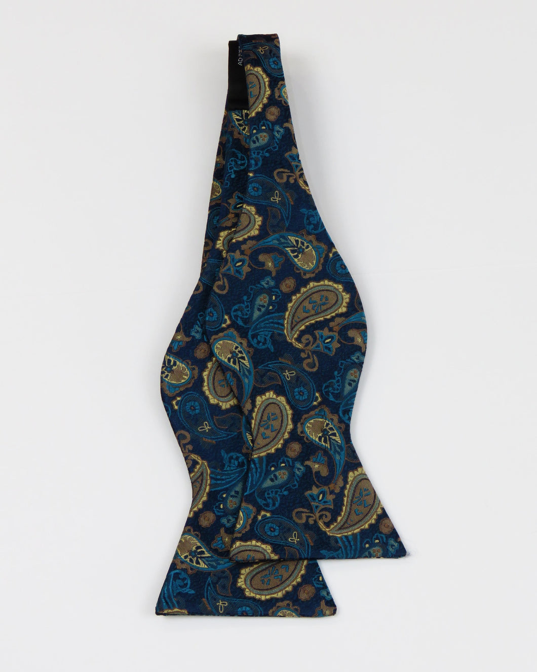 Aqua and Tan Paisley Bowtie