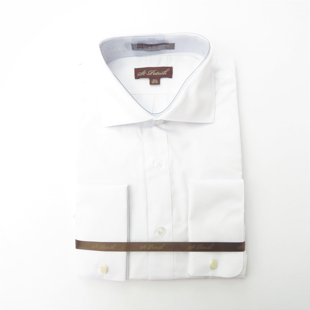 Classic Spread Collar Dress Shirt W/ French Cuffs Ties By Marcus
