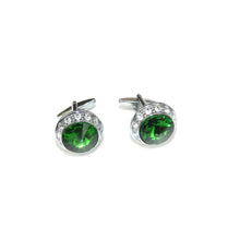 Emerald Green and Silver Cufflinks