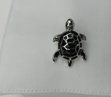Silver and black turtle shaped cufflink set