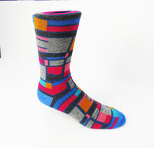 Multi color pattern fancy dress socks