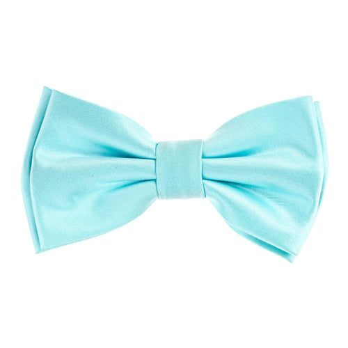 Mint Pastel Satin Finish Silk Pre-Tied Bow Tie with Matching Pocket Square