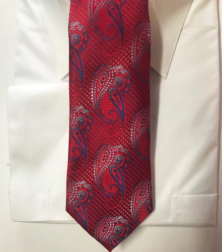 Red and blue Paisley Necktie set
