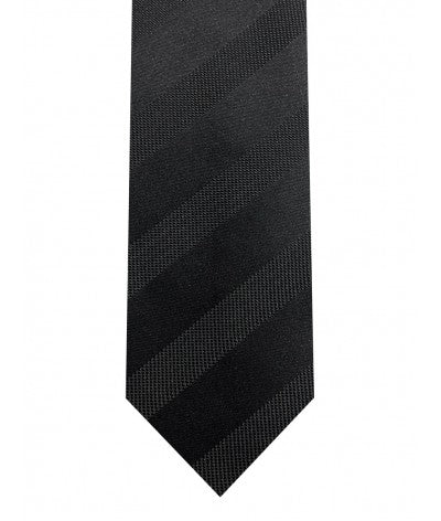 Black Stripe Skinny Necktie Set