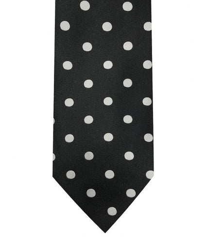 Black and Silver Polka dot necktie set