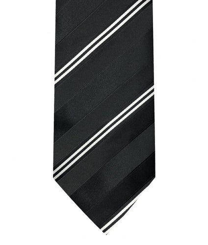 Black and Silver stripe necktie set