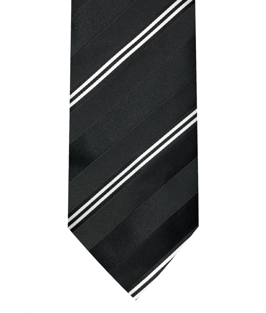 Black and Silver stripe necktie set