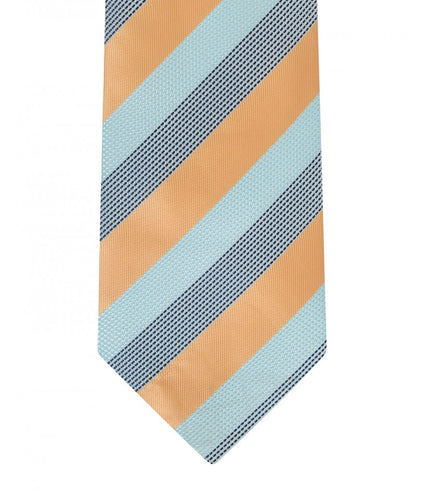 Teal and Gold striped Necktie set