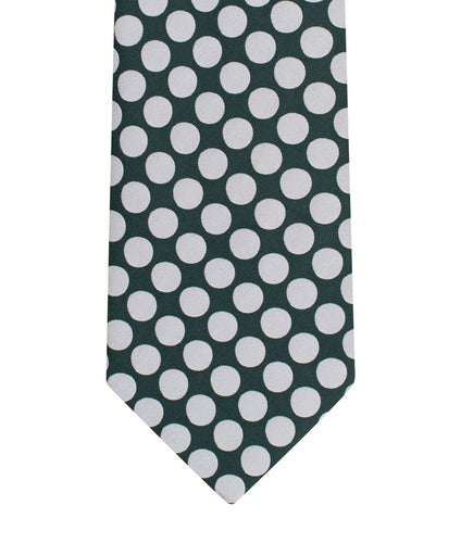 Hunter Green and Silver Medium Polka dot necktie set