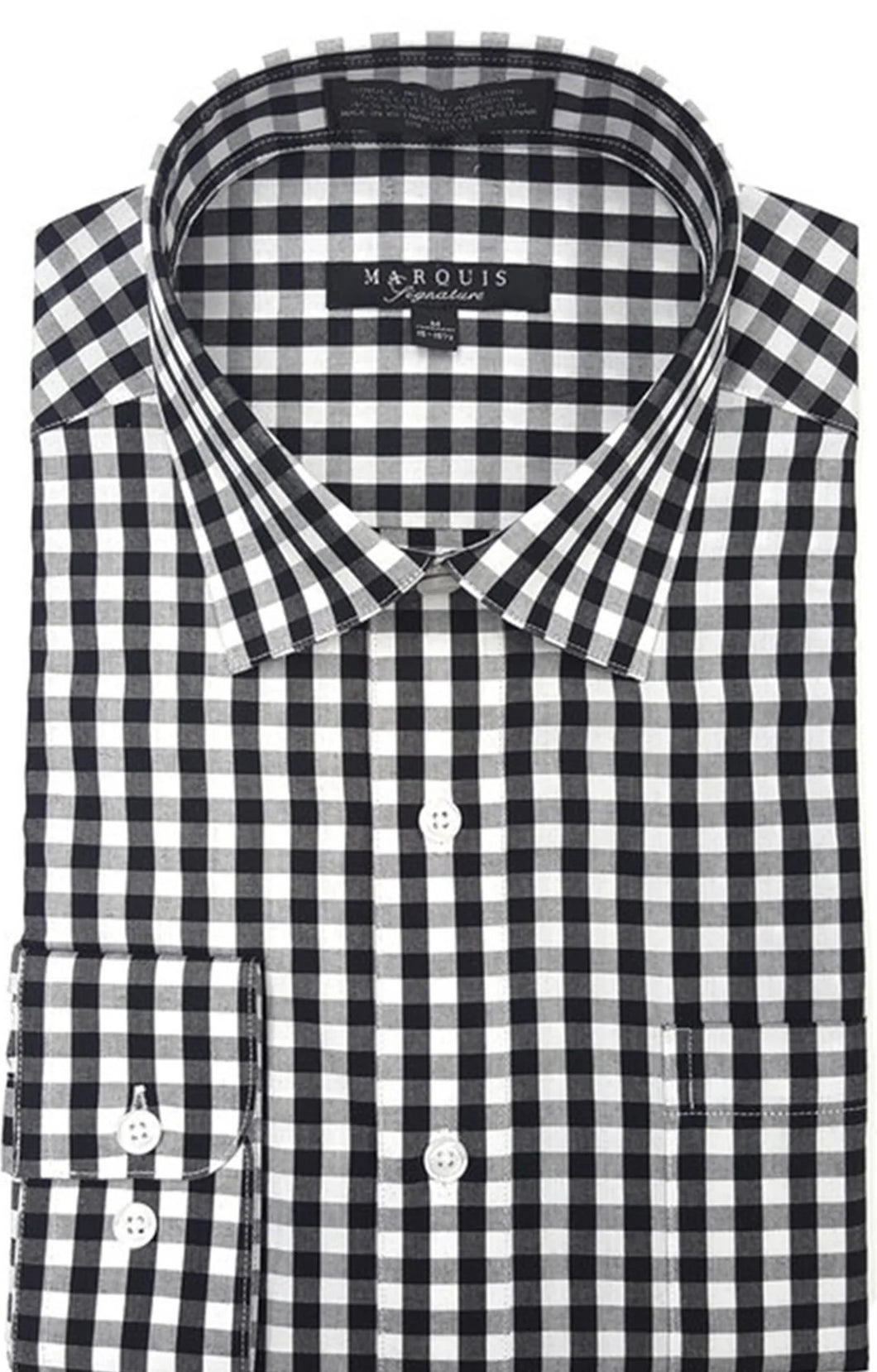 navy gingham dress shirt Apex Performance Dress Shirt Oxford Button Down Collar Navy Gingham XL / Navy Gingham