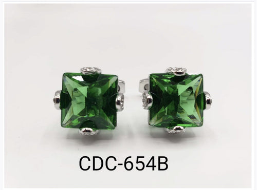 Emerald Green and Silver Cufflinks