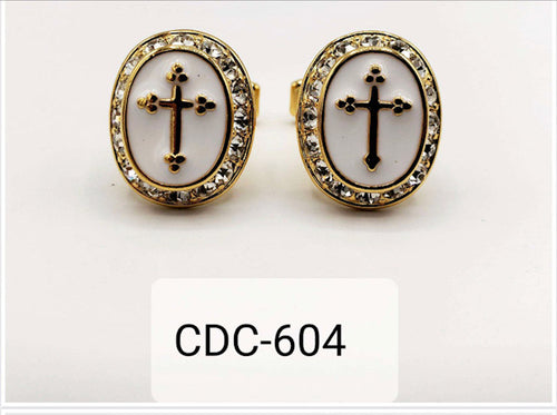 Gold and White Cufflinks