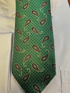 Forest Green Paisley Design Necktie Set