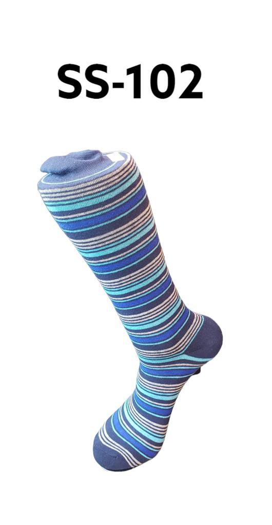 Blue/Teal Stripe Dress Socks