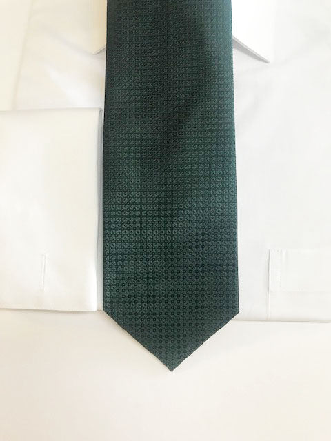 Dark Green Grid Pattern Necktie Set