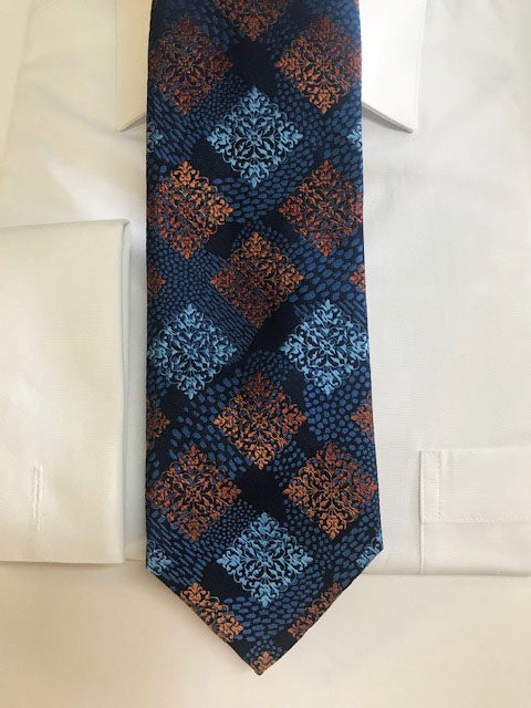 Blue Designer Pattern Necktie Set