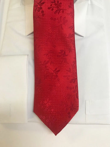 Red Floral Necktie Set