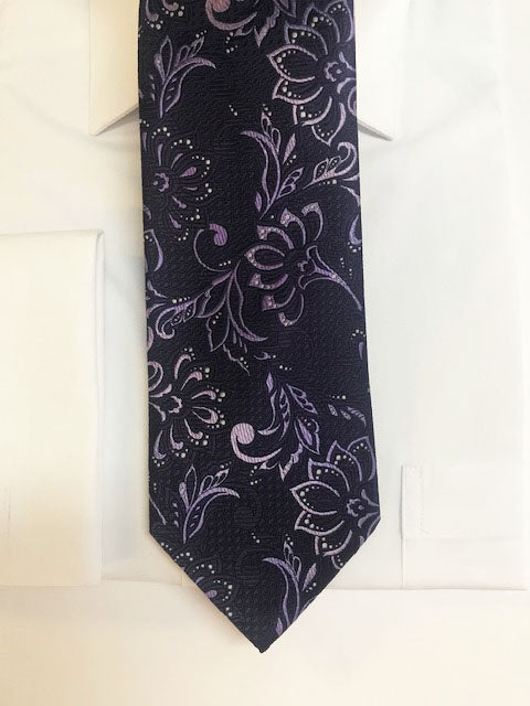 Purple Floral Designer Necktie Ser