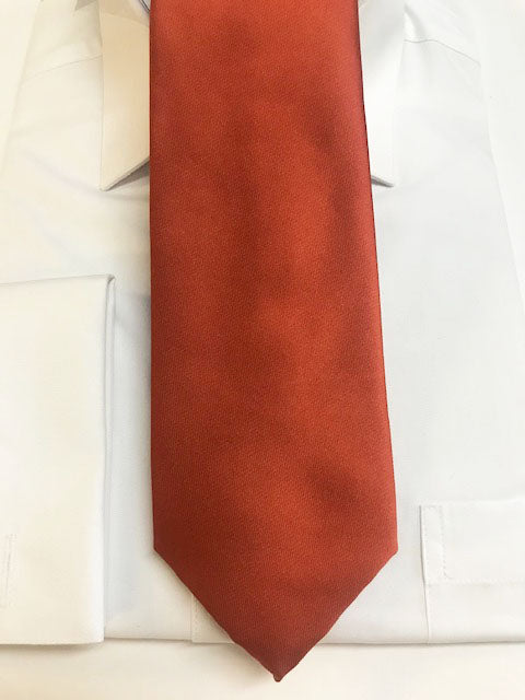 Solid Burnt Orange Necktie Set
