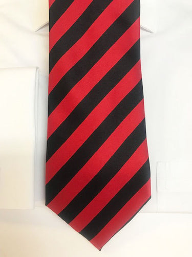 Red and Black Stripe Necktie Set