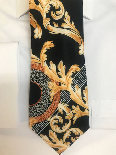 Black Floral Necktie Set
