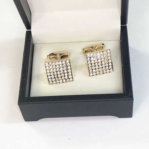 Gold Cufflinks W/ Small Diamonds