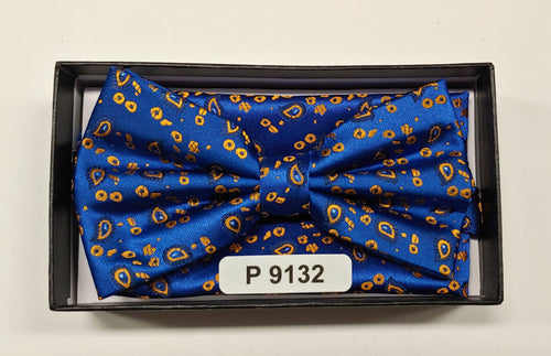 Blue and Gold Designer Bowtie Set