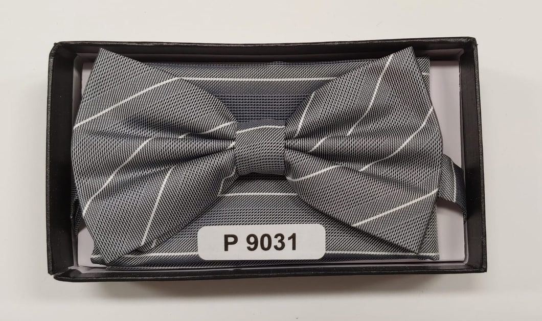 Gray Designer Bow tie Set