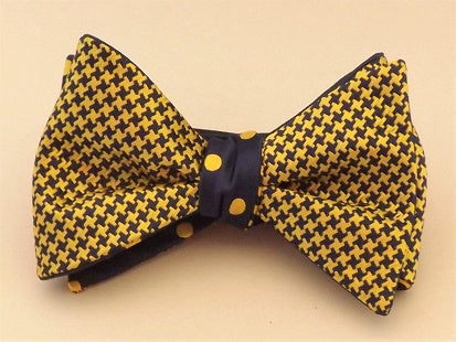 Gold and blue Patterned  Double Sided Bowtie