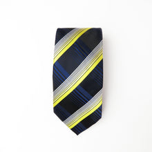 Navy Blue and Yellow Collegiate Necktie