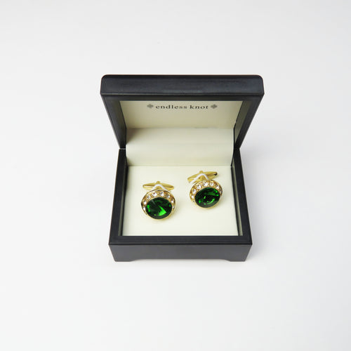 Emerald Green and Gold Cufflinks