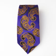 Purple and Gold Paisley Necktie set