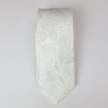 White Tone On Tone Paisley necktie set