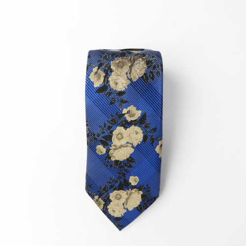 Royal Blue Floral Necktie Set