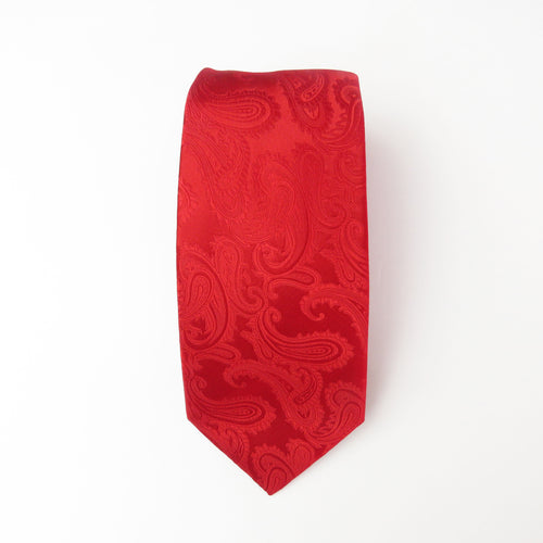 Red Tone on Tone Paisley Necktie Set