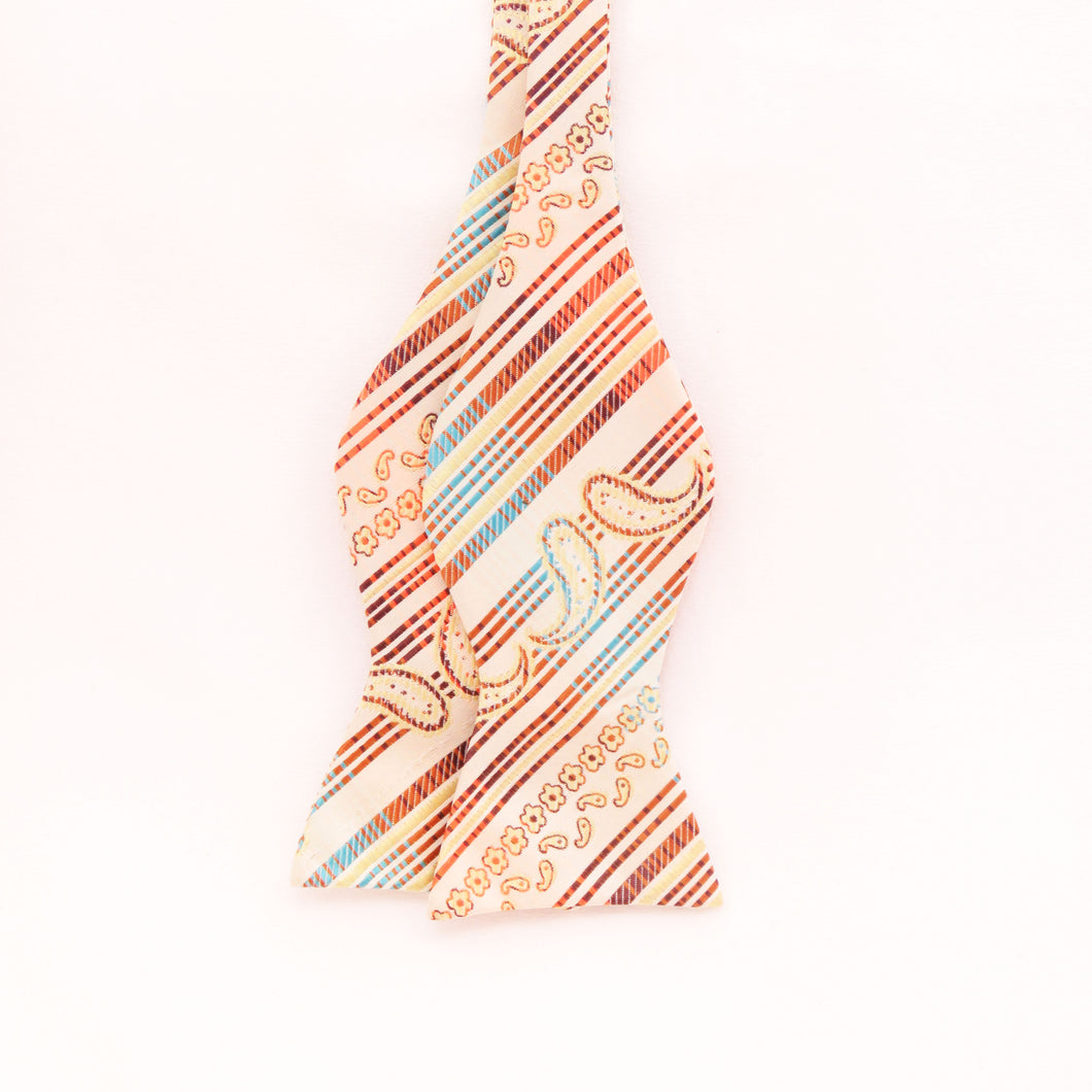 Multi color pattern self tie bow tie set