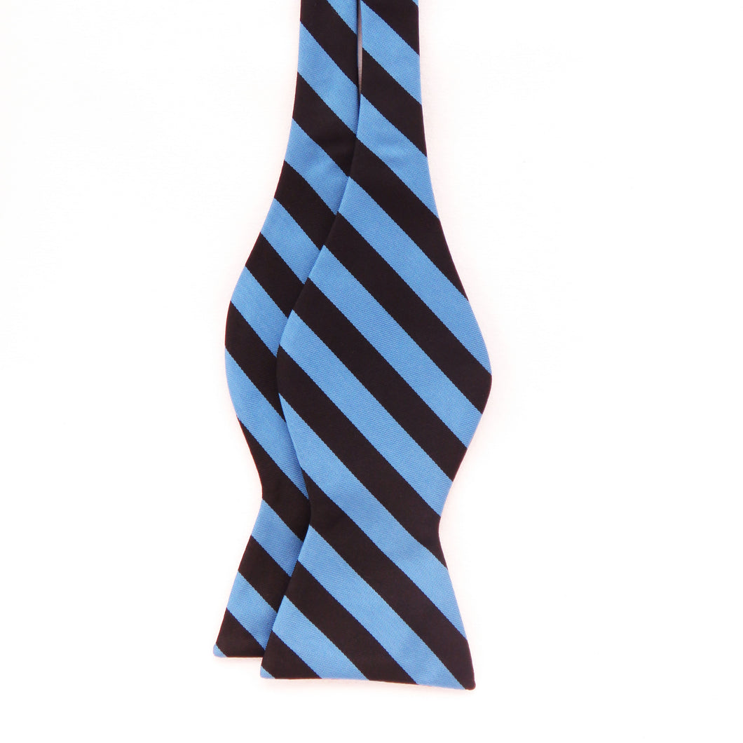 Royal blue and black stripe Silk bow tie set