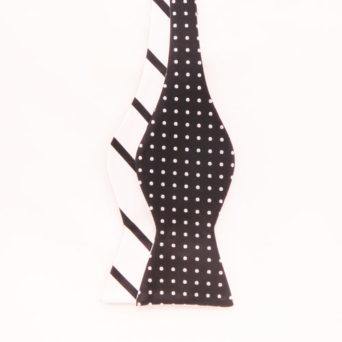 Black and white double sided bow tie set