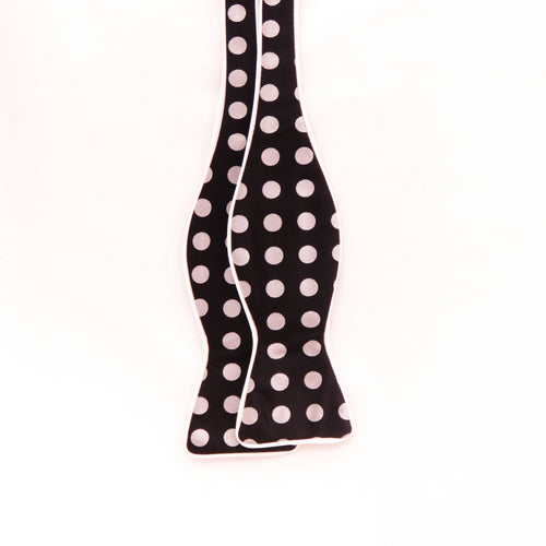 Black and silver piping bow tie set