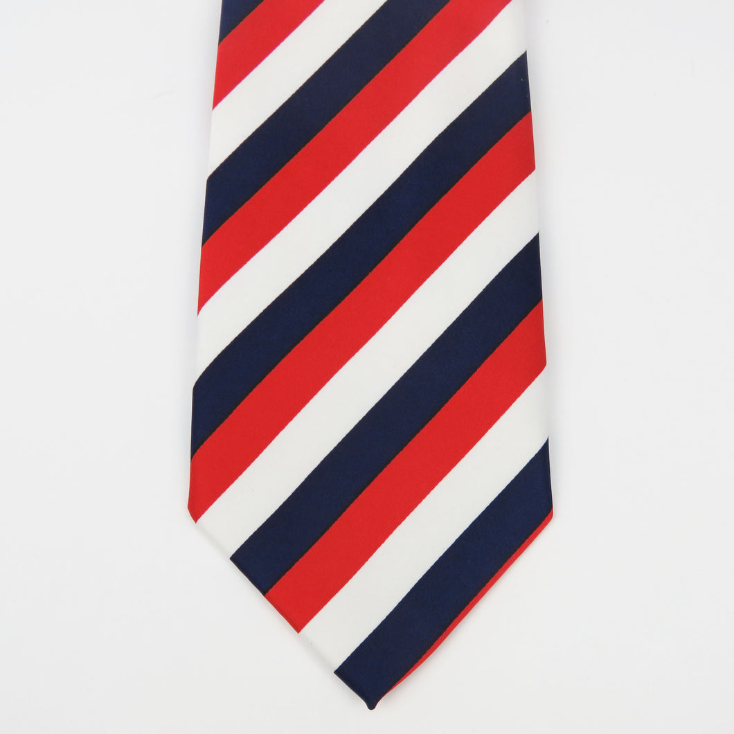 Classic Red White and Blue Stripe Necktie Set