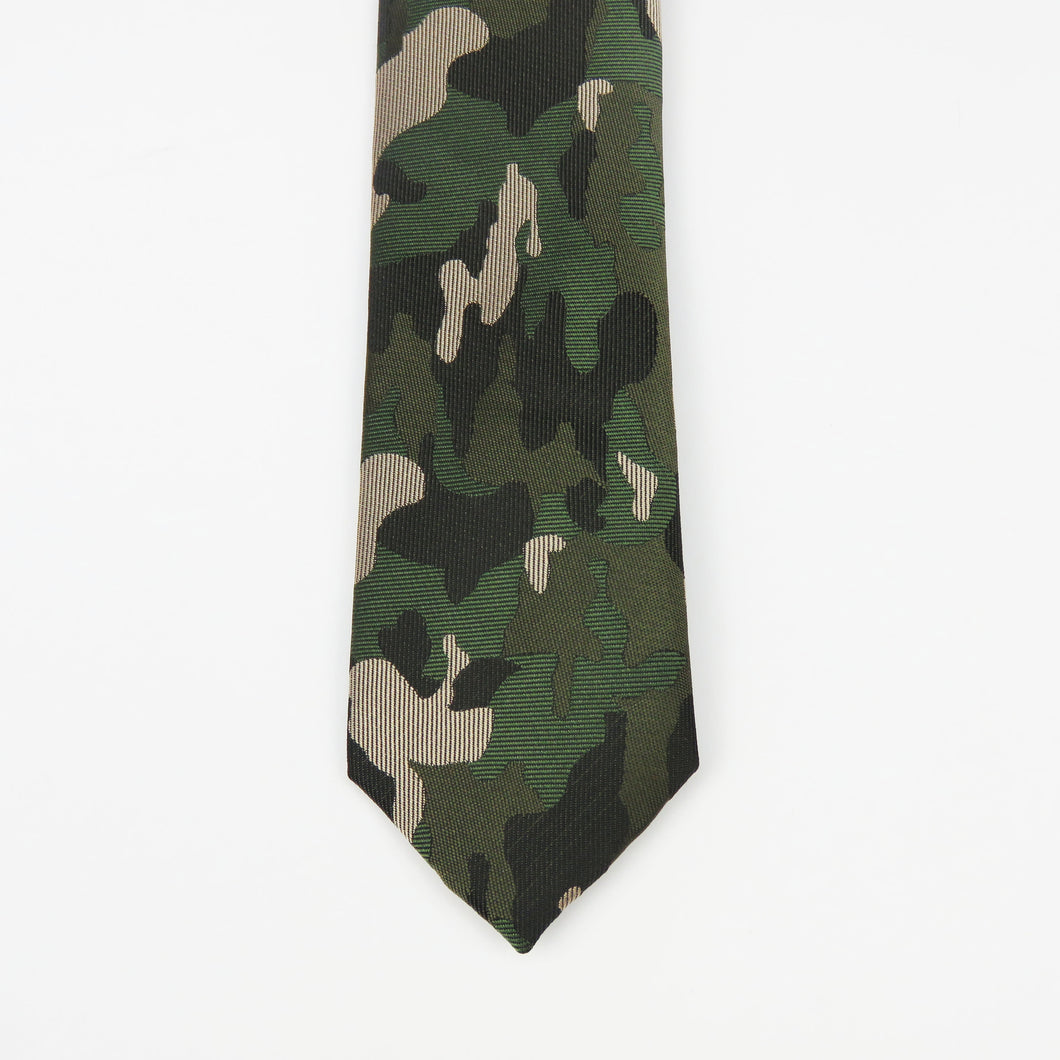 Camouflage Pattern Skinny Necktie Set
