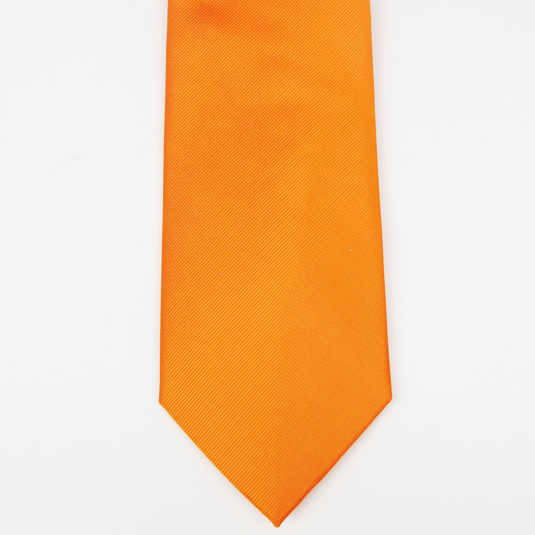 Solid Orange Wide Knot Necktie Set