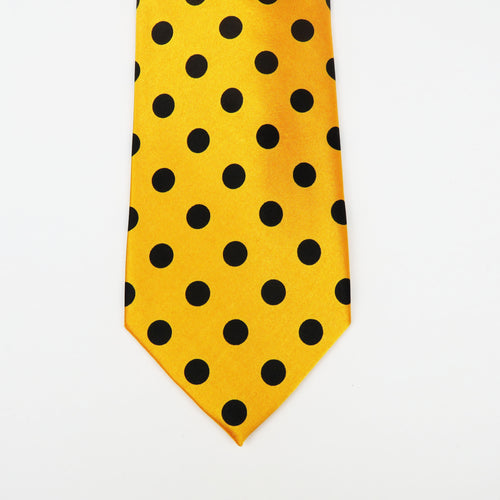 Gold and black Polkadot Necktie Set