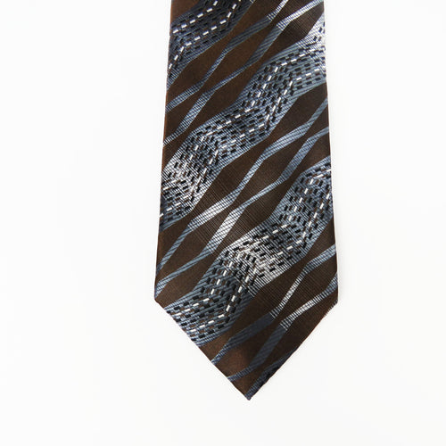Designer Brown and Gray Wide Knot Necktie Set