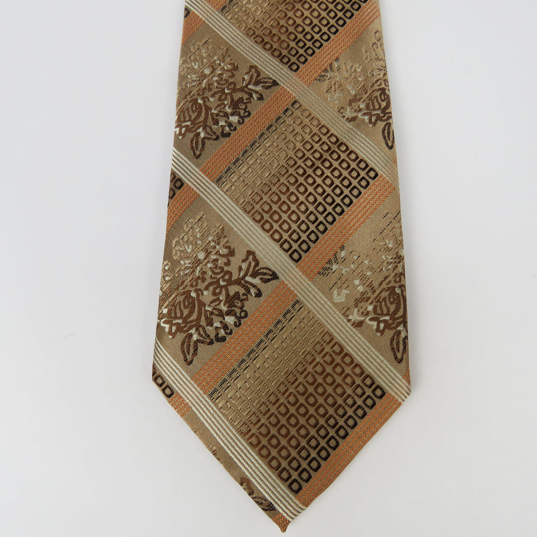 Designer Gold and Brown Wide knot Necktie Set