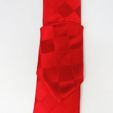 Designer Red Tone on Tone Wide Knot Necktie Set