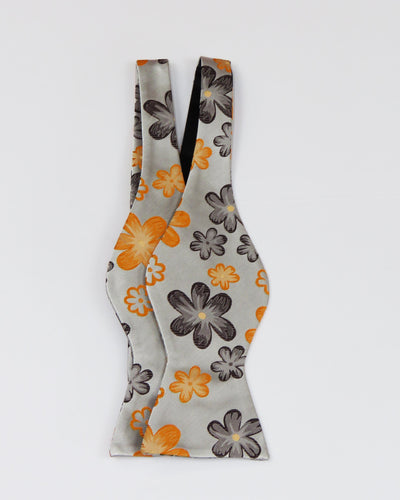 Brown and Orange Floral Bowtie