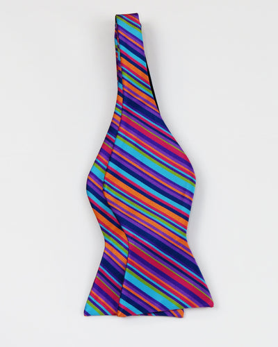 Multi Colored Striped Bowtie